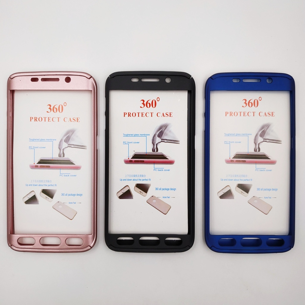 Samsung Galaxy S6 EDGE / Forro estuche 360 sin Vidrio Negro