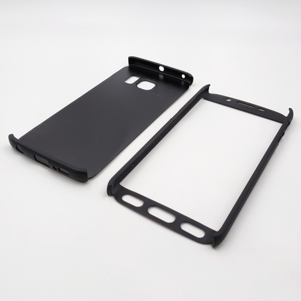 Samsung Galaxy S6 EDGE / Forro estuche 360 sin Vidrio Negro