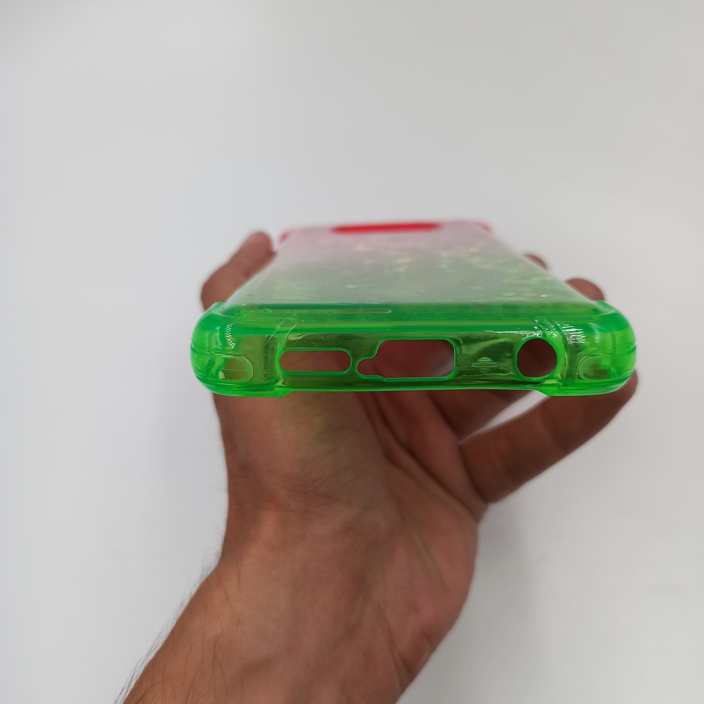 Forro Liquido Degradado Xiaomi Poco X3 Pro Verde con Fucsia
