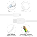 Cable 4 Amp, Usb 2.0 Usb TIPO C, Color Blanco, Carga Rapida y Datos / 2 Metros