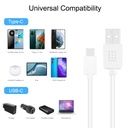 Cable 4 Amp, Usb 2.0 Usb TIPO C, Color Blanco, Carga Rapida y Datos / 2 Metros