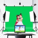 PULUZ Fondo Foto Estudio Verde 2x2m con Base Soporte, incluye pinzas clips