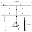 PULUZ Fondo Foto Estudio Verde 2x2m con Base Soporte, incluye pinzas clips