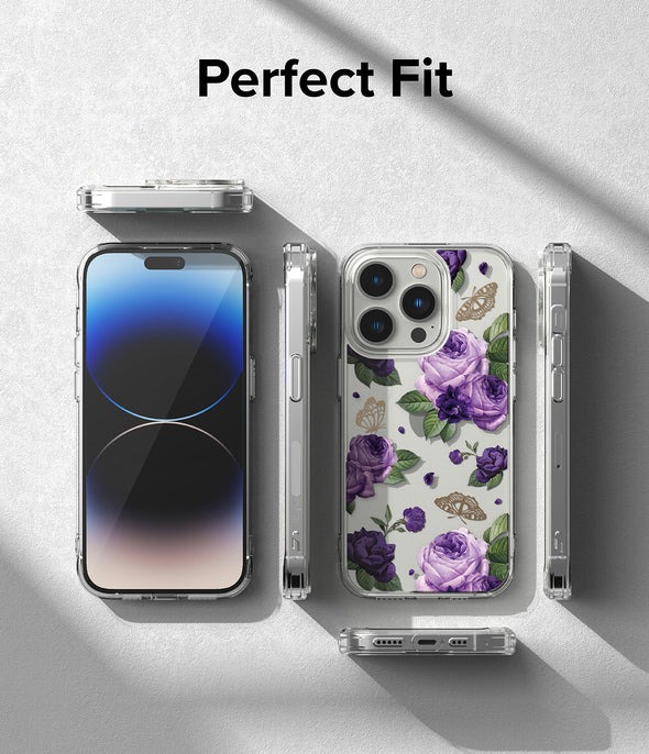 Iphone 14 Pro Max / Forro Ringke Fusion Estampado / Flores Purpura