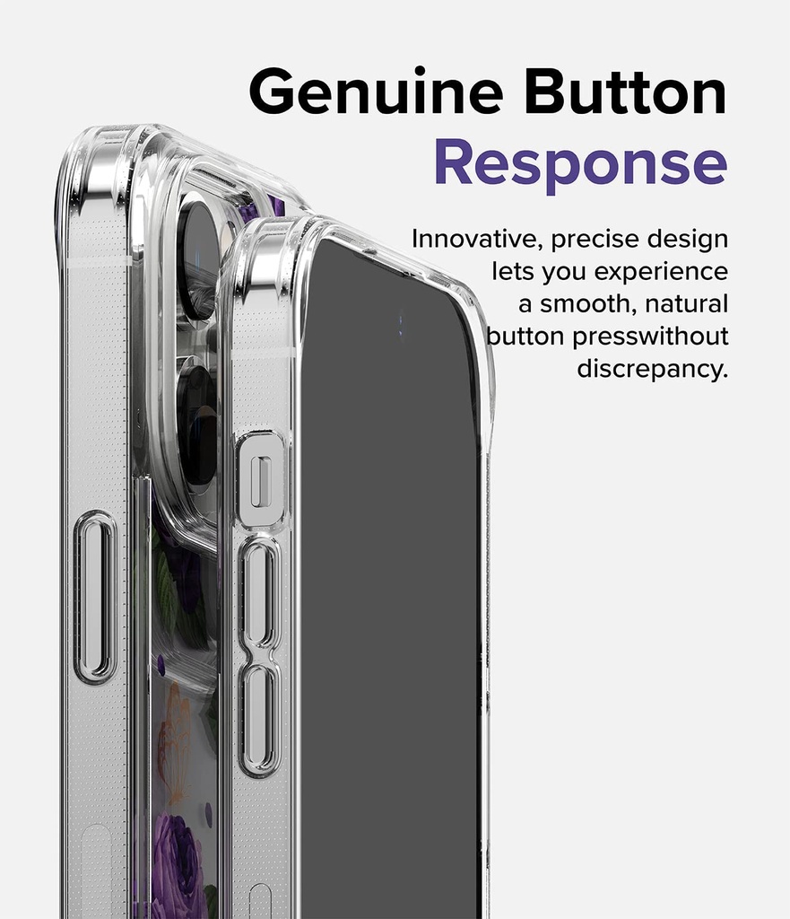 Iphone 14 Pro Max / Forro Ringke Fusion Estampado / Flores Purpura
