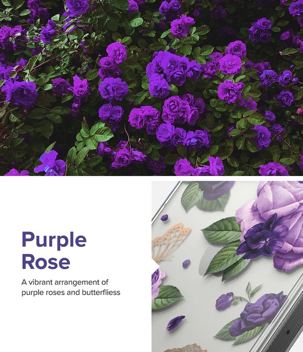 Iphone 14 Pro Max / Forro Ringke Fusion Estampado / Flores Purpura