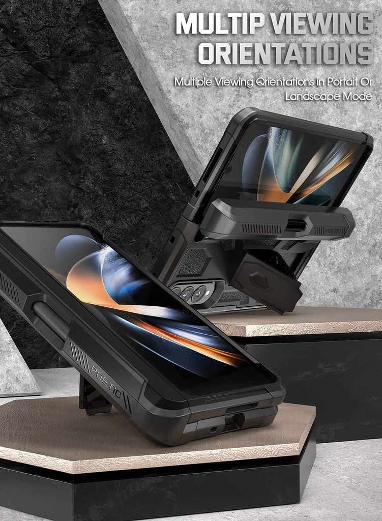 Samsung Galaxy Z Fold 4 / Forro Poetic Spartan / Negro