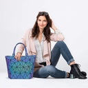 Bolso Dama Geometrico Tornasol con Porta Cosméticos..