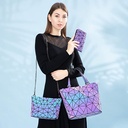 Bolso Dama Geometrico Tornasol con Porta Cosméticos..