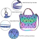 Bolso Dama Geometrico Tornasol con Porta Cosméticos..