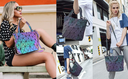 Bolso Dama Geometrico Tornasol con Porta Cosméticos..