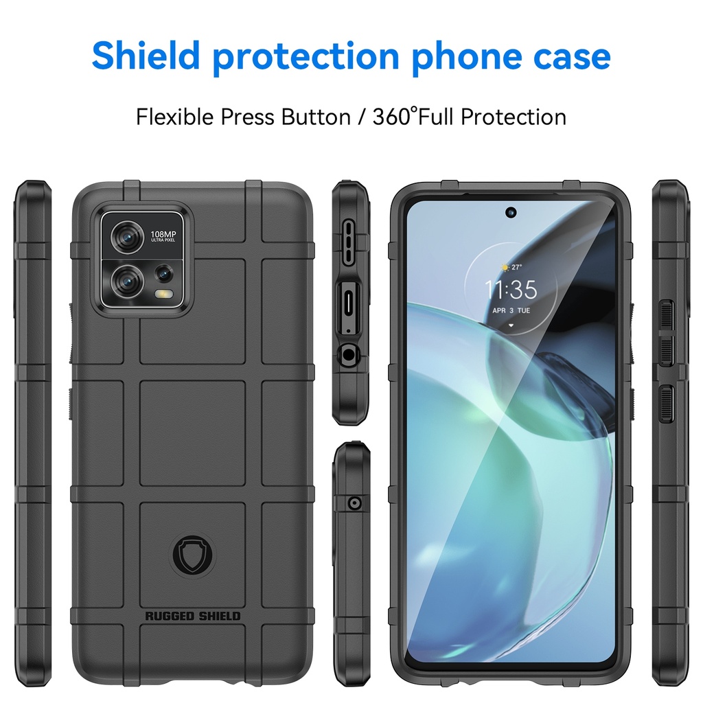 Motorola Moto G72 / Forro TPU Rugged Shield Negro