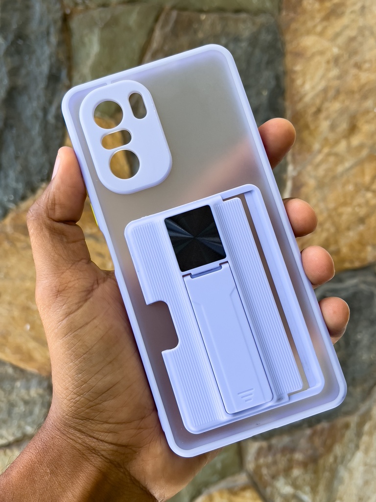 Xiaomi Poco F3 / Redmi K40 / Redmi K40 PRO / Mi 11i / Forro Tarjetero Transparente / Color Lila