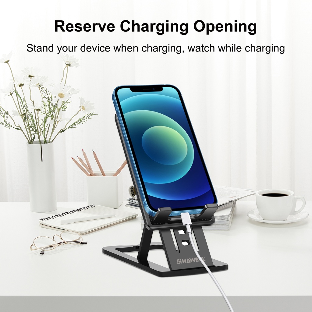 Base Stand Plastica Retraible para Telefono y Tableta / Haweel