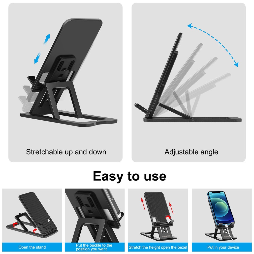 Base Stand Plastica Retraible para Telefono y Tableta / Haweel
