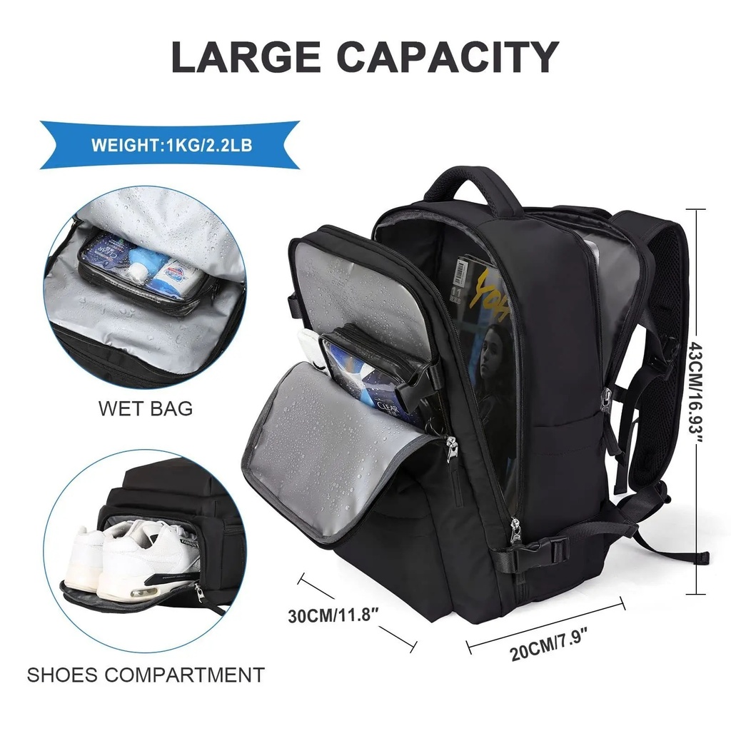 Bolso Nylon de Espalda Viajero / Deportivo / Senderismo / Modelo V1