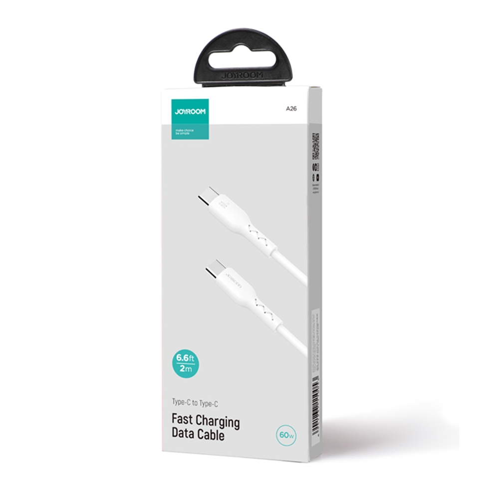 Cable 6 Amp, 3.0 USB-C / Type-C, Color Blanco, Carga Rapida y Datos / 2 Metros
