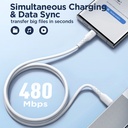 Cable 6 Amp, 3.0 USB-C / Type-C, Color Blanco, Carga Rapida y Datos / 2 Metros