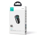 Cargador de Carro / Joyroom Carga Rapida 60W, Usb Tipo C PD y QC 3.0 / Color Negro
