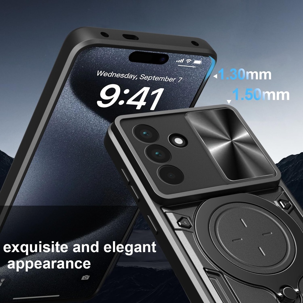 Samsung Galaxy A56 5G /  Forro Anillo Metalico / Negro