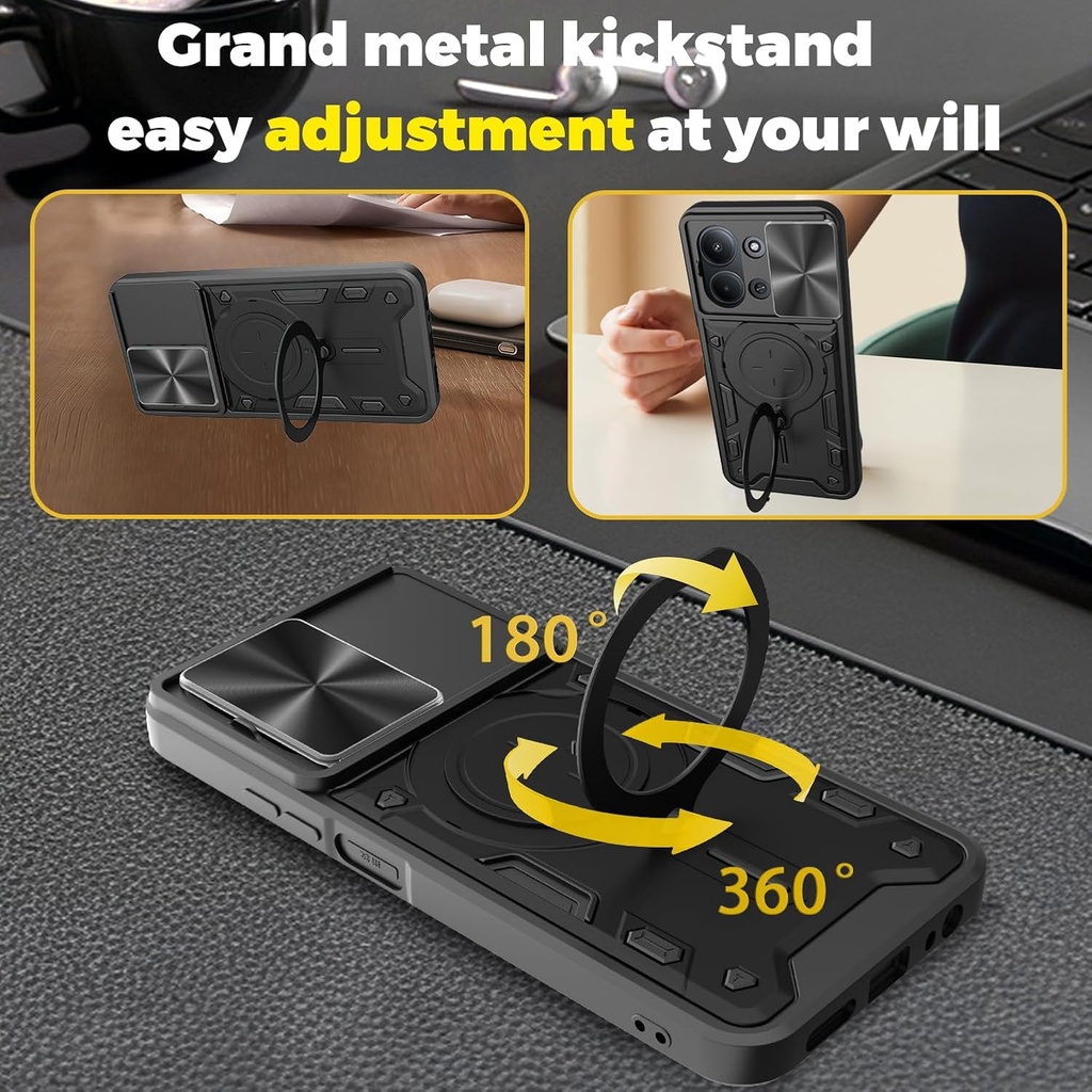 Xiaomi Redmi 14C / Forro Anillo Metalico / Negro