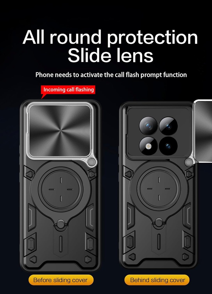 Xiaomi Redmi 14C / Forro Anillo Metalico / Negro