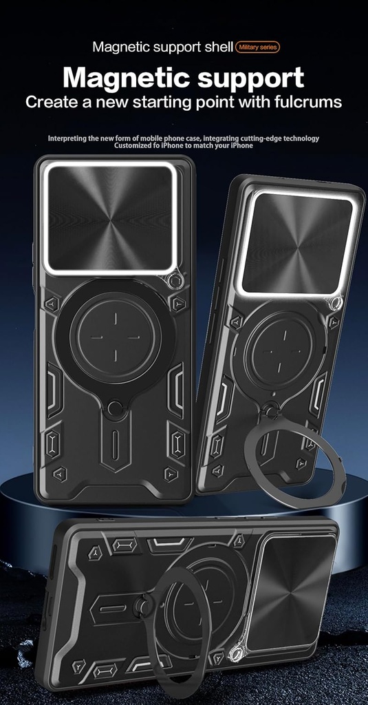 Xiaomi Redmi Note 15 Pro 4G / 5G / Forro Anillo Metalico / Negro