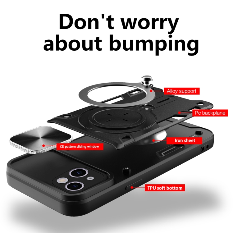 Iphone 15 /  Forro Anillo Magnetico / Negro