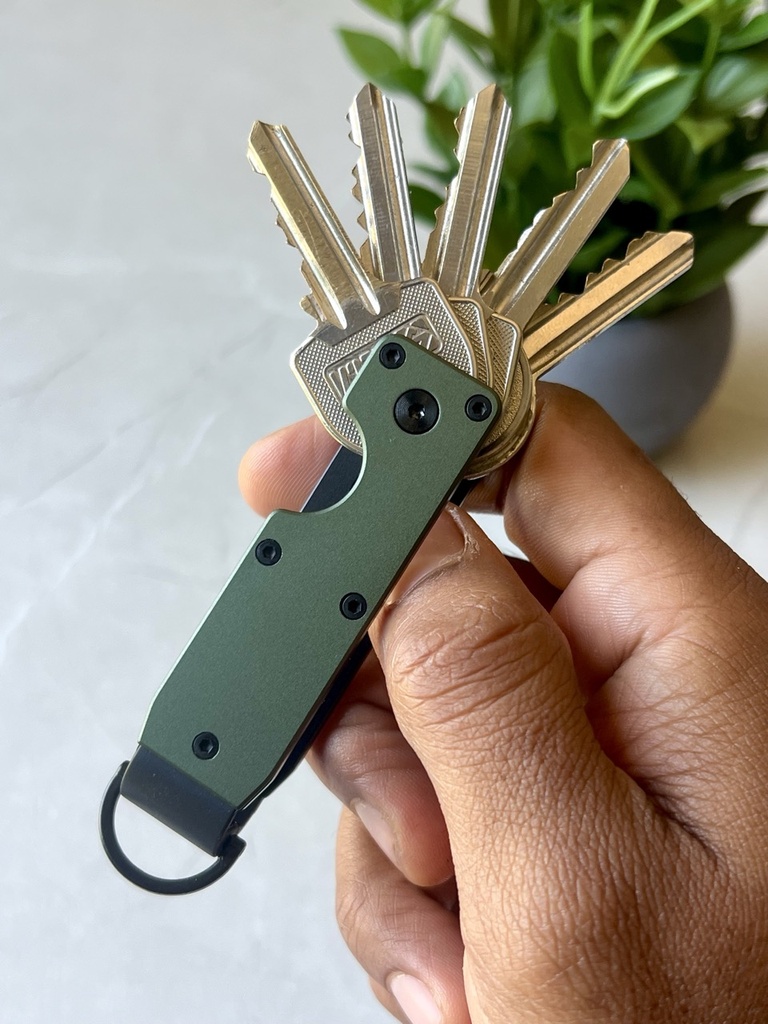 Organizador de llaves, llavero Plegable minimalista, Capacidad de 6 llaves / Color Verde