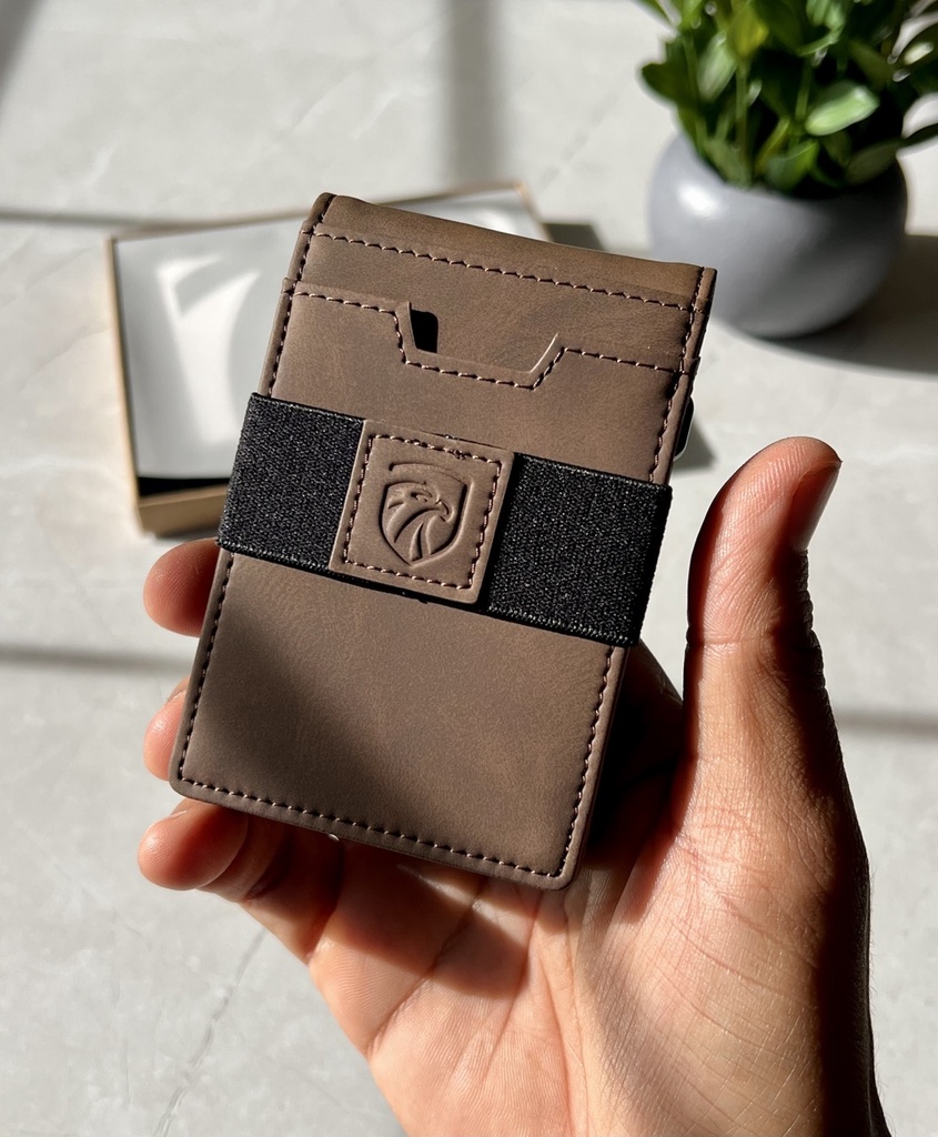 Billetera Cartera Tarjetero de Lujo para Caballero 3 en 1 / Modelo iwantit / Marron