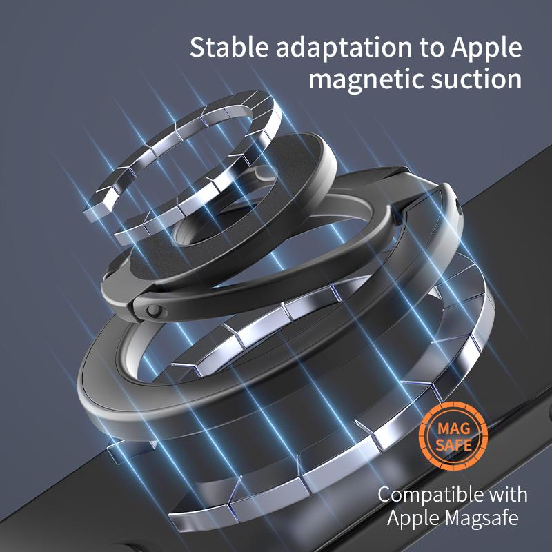 Soporte, Anillo Magnetico Magsafe, Doble Iman / Modelo A2 / Negro