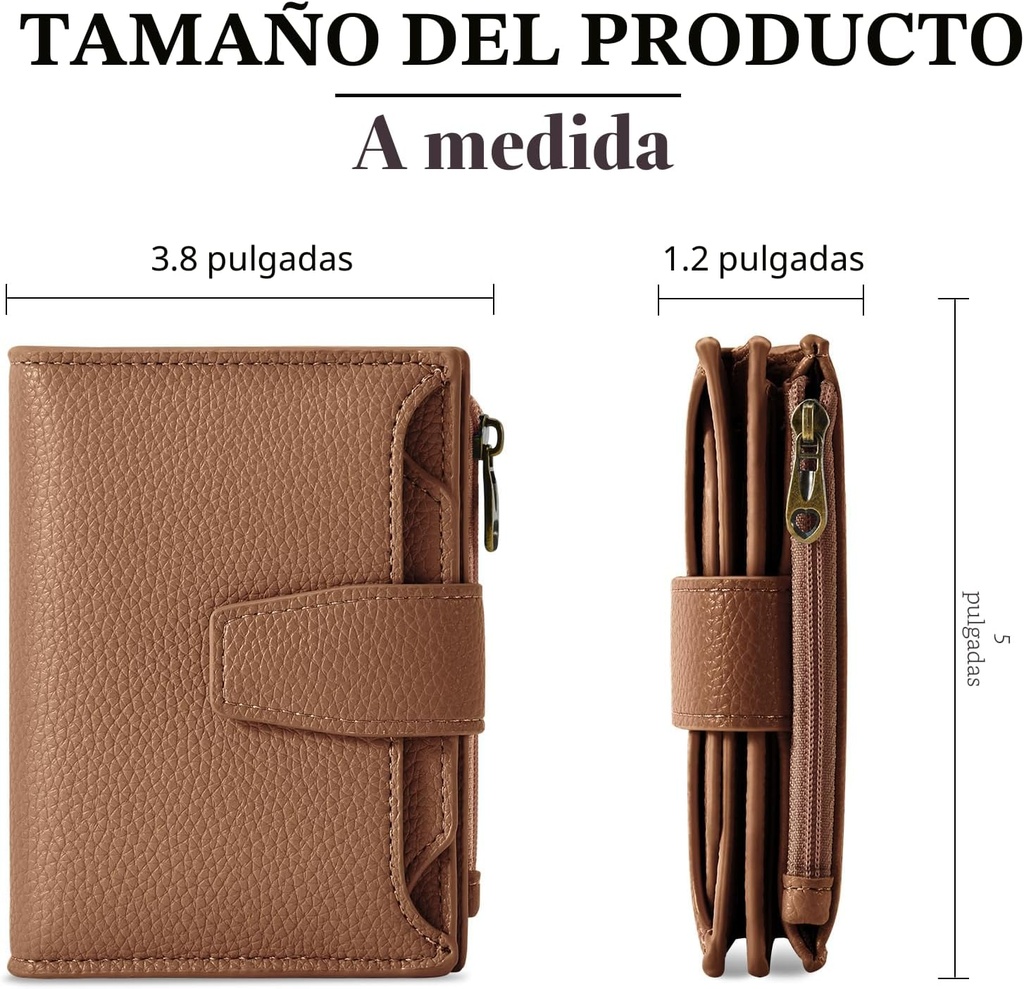 Billetera Tarjetero Cartera Monedero para Dama / Modelo D1 / Negro