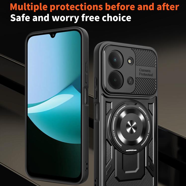 Xiaomi Redmi 14C / Forro Anillo Metalico / Negro