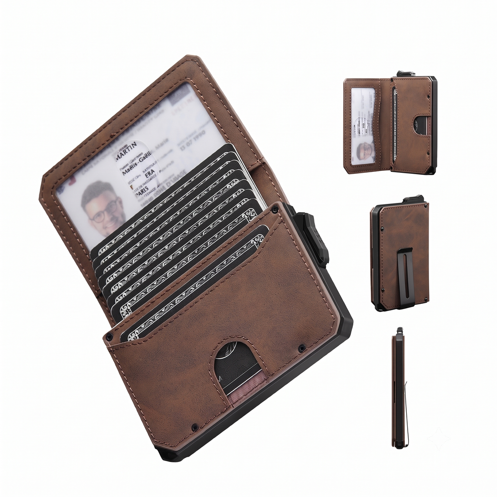 Billetera Cartera Tarjetero de Lujo para Caballero Iwantit Horizontal / Modelo iwh1 / Fibra de Carbono