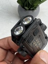 Mini linterna para llavero, 350 Lumens, luz fija y luz intermitente / Color negro
