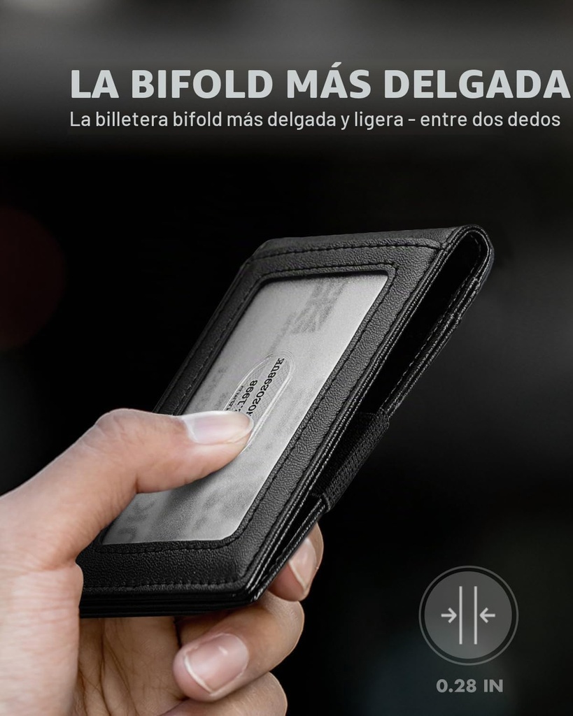 Billetera Cartera Tarjetero de Lujo para Caballero 3 en 1 Marca iwantit / Modelo iwV1 / Negro