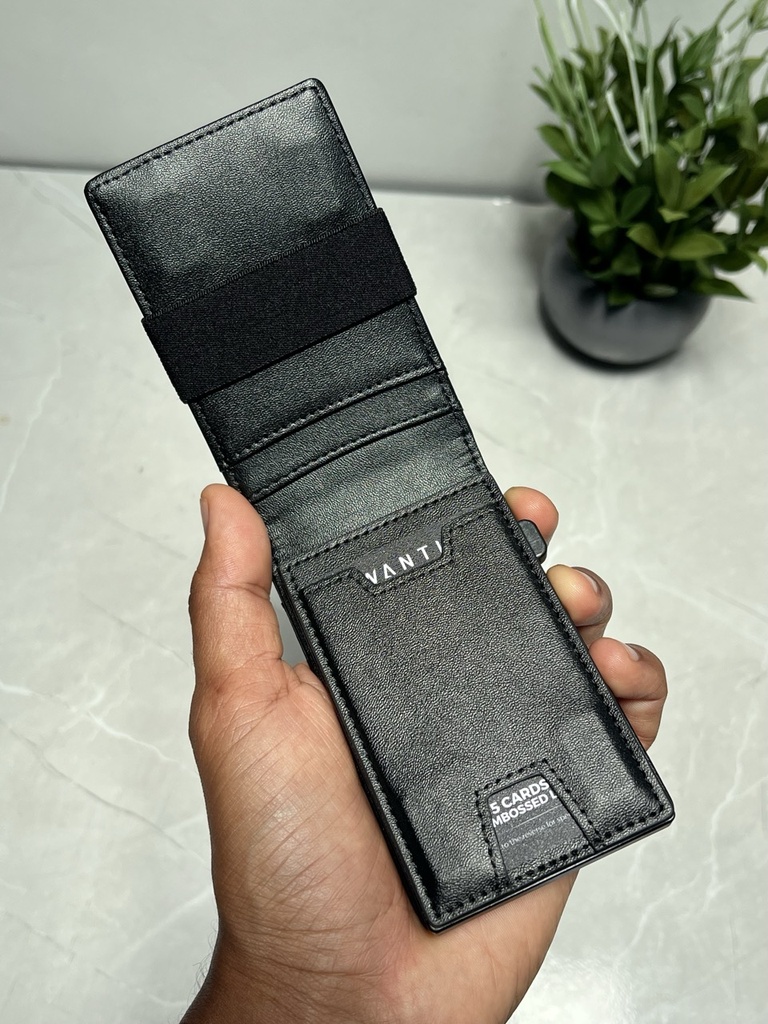 Billetera Cartera Tarjetero de Lujo para Caballero 3 en 1 Marca iwantit / Modelo iwV1 / Negro