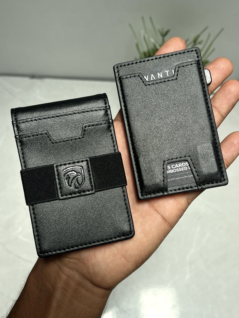 Billetera Cartera Tarjetero de Lujo para Caballero 3 en 1 Marca iwantit / Modelo iwV1 / Negro