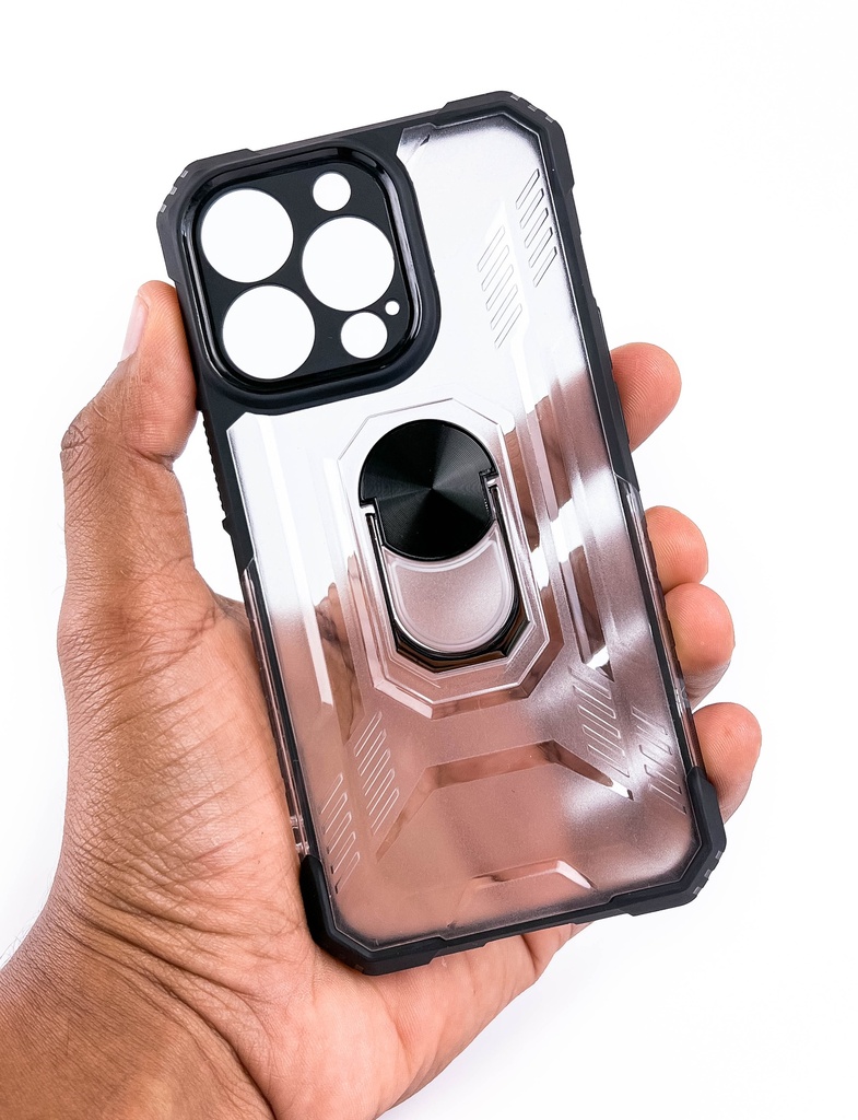 Iphone 12 Pro / Forro Metallic Ring Negro