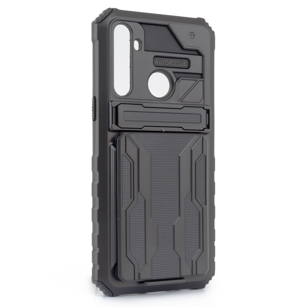 Realme 6i / Realme 5i / Realme C3 / Forro Tarjetero con Stand / Negro