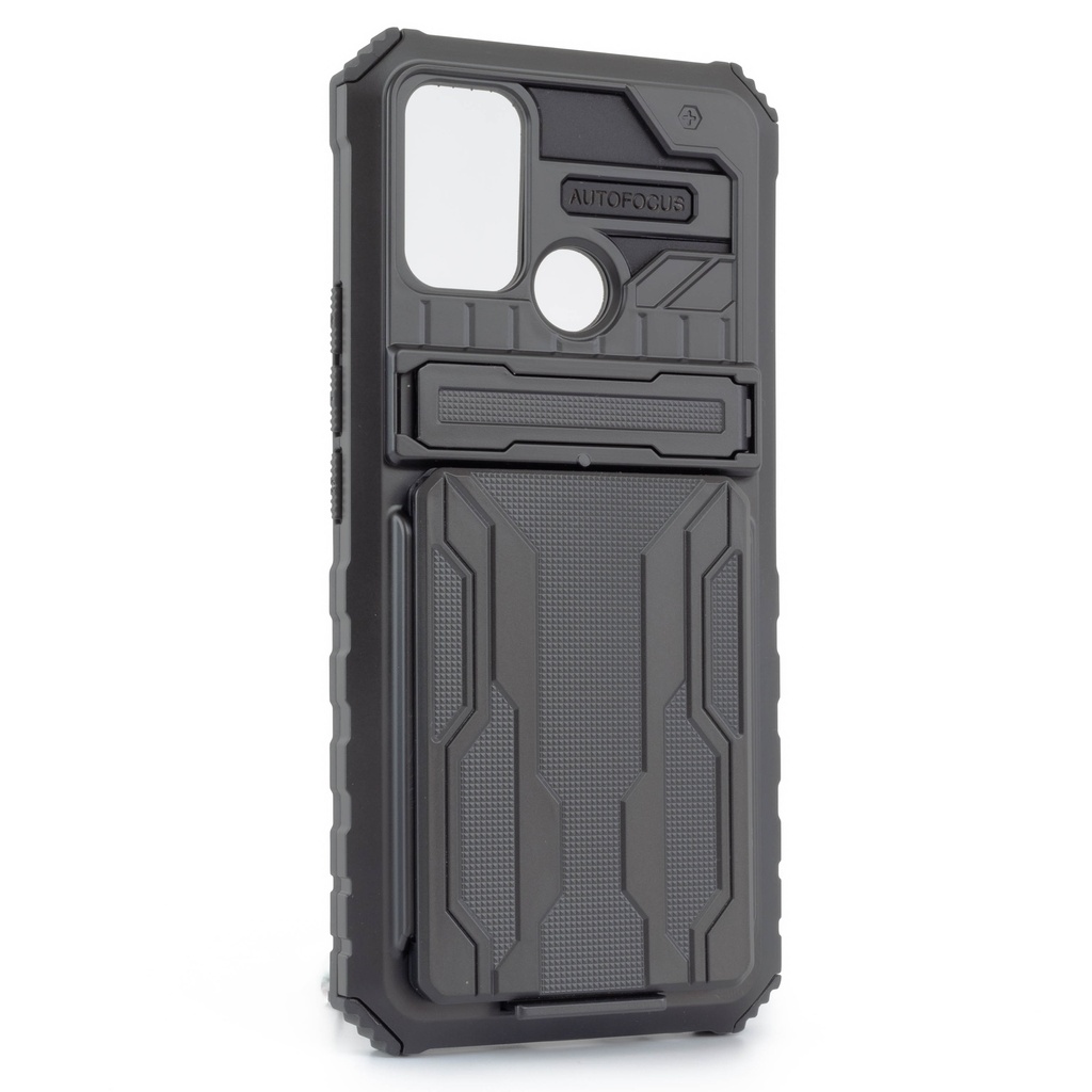 Realme 7i / Realme C17 / Forro Tarjetero con Stand / Negro
