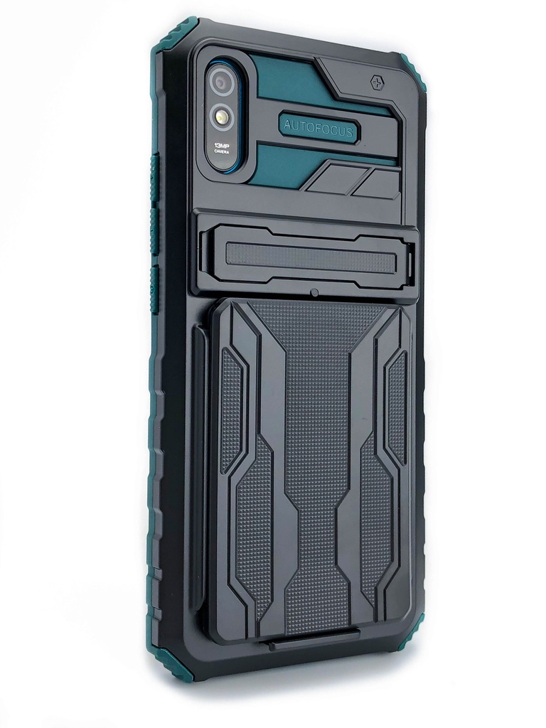 Xiaomi Redmi 9A / Redmi 9AT / Redmi 9 AT / Forro Tarjetero con Stand / Verde