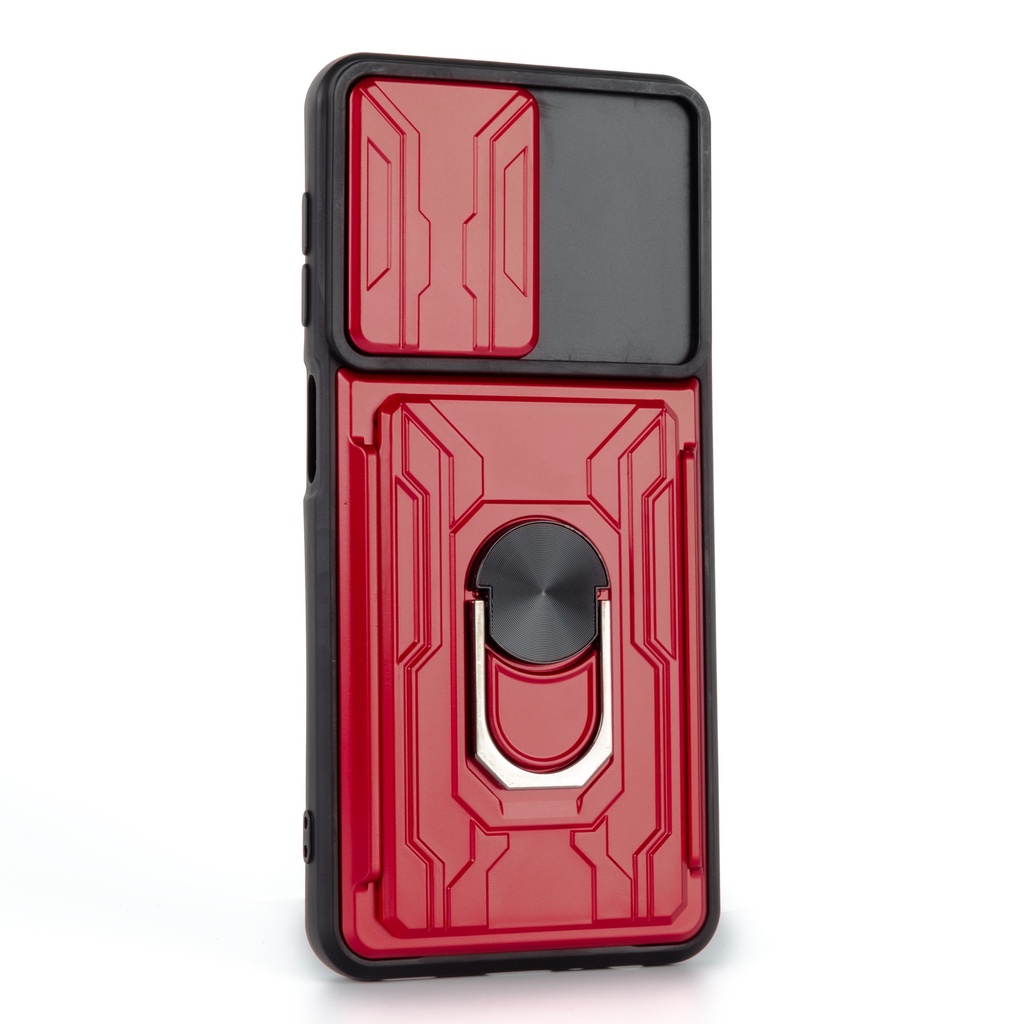 Samsung Galaxy A22 4G / Galaxy M32 /  Forro Tarjetero con Anillo / Rojo