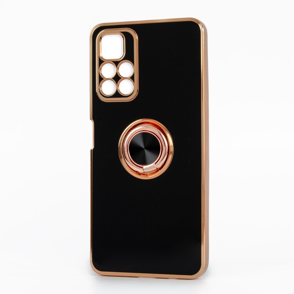 Xiaomi Redmi Note 11 5G / Note 11S 5G / Poco M4 Pro 5G / Forro Galvanizado con Anillo / Color Negro