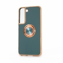 Samsung Galaxy S22 5G / Forro Galvanizado con Anillo / Azul
