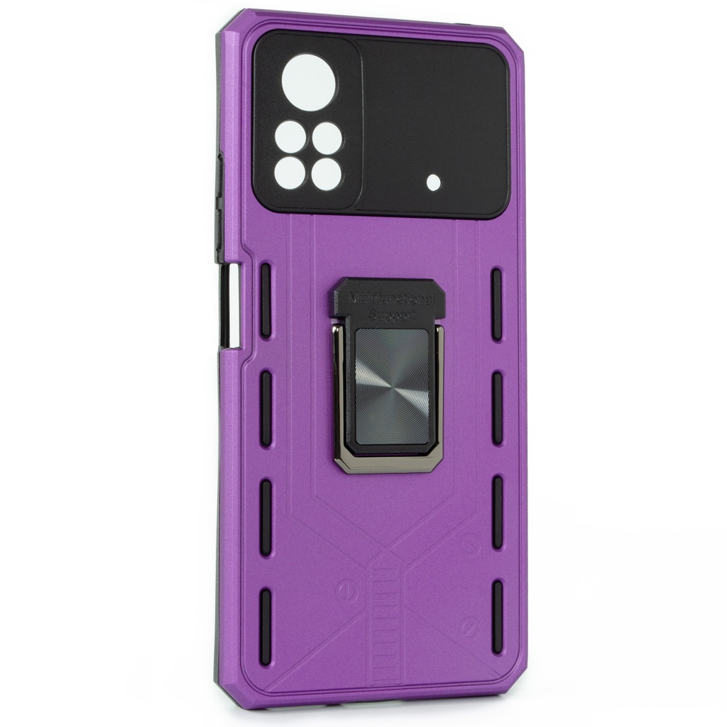 Xiaomi Poco X4 Pro 5G / Forro Anillo Doble Capa / Morado