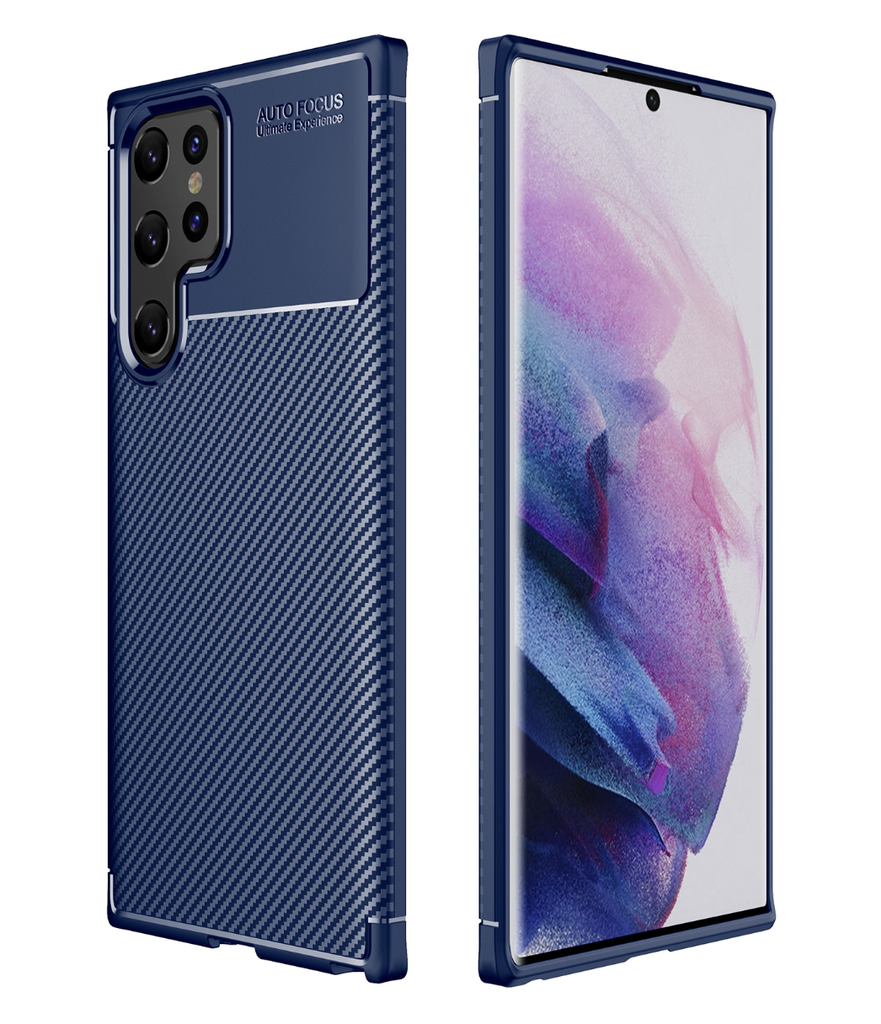 Samsung Galaxy S22 Ultra 5G / Forro Fibra de Carbono / Color Azul