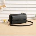 Bolso Horizontal Monedero de Cuero para Dama Modelo 9070 (Negro)