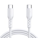 Cable 60W 6Amp, 3.0 USB / USB-C Type-C a Tipo C, Color Blanco, Carga Rapida y Datos / 2 Metros