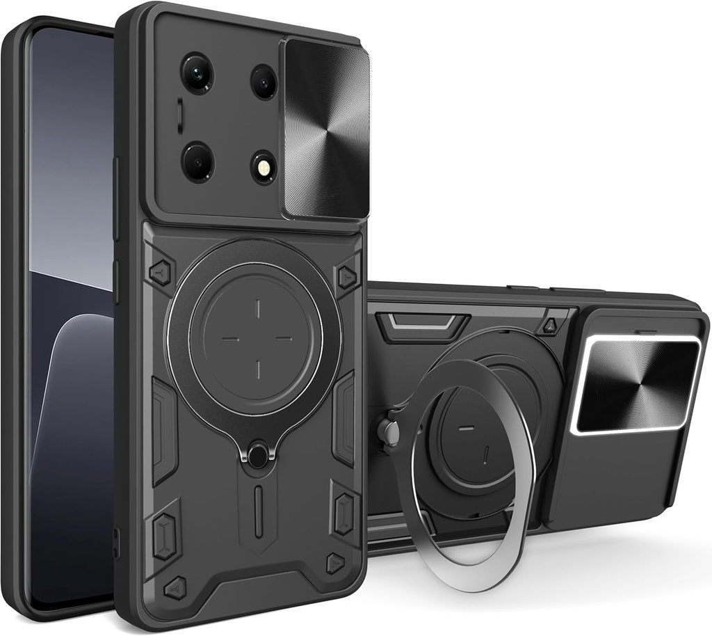 Tecno Spark Go 2023 / Pop 7 / Pop 7 Pro /  Forro Anillo Metalico / Negro